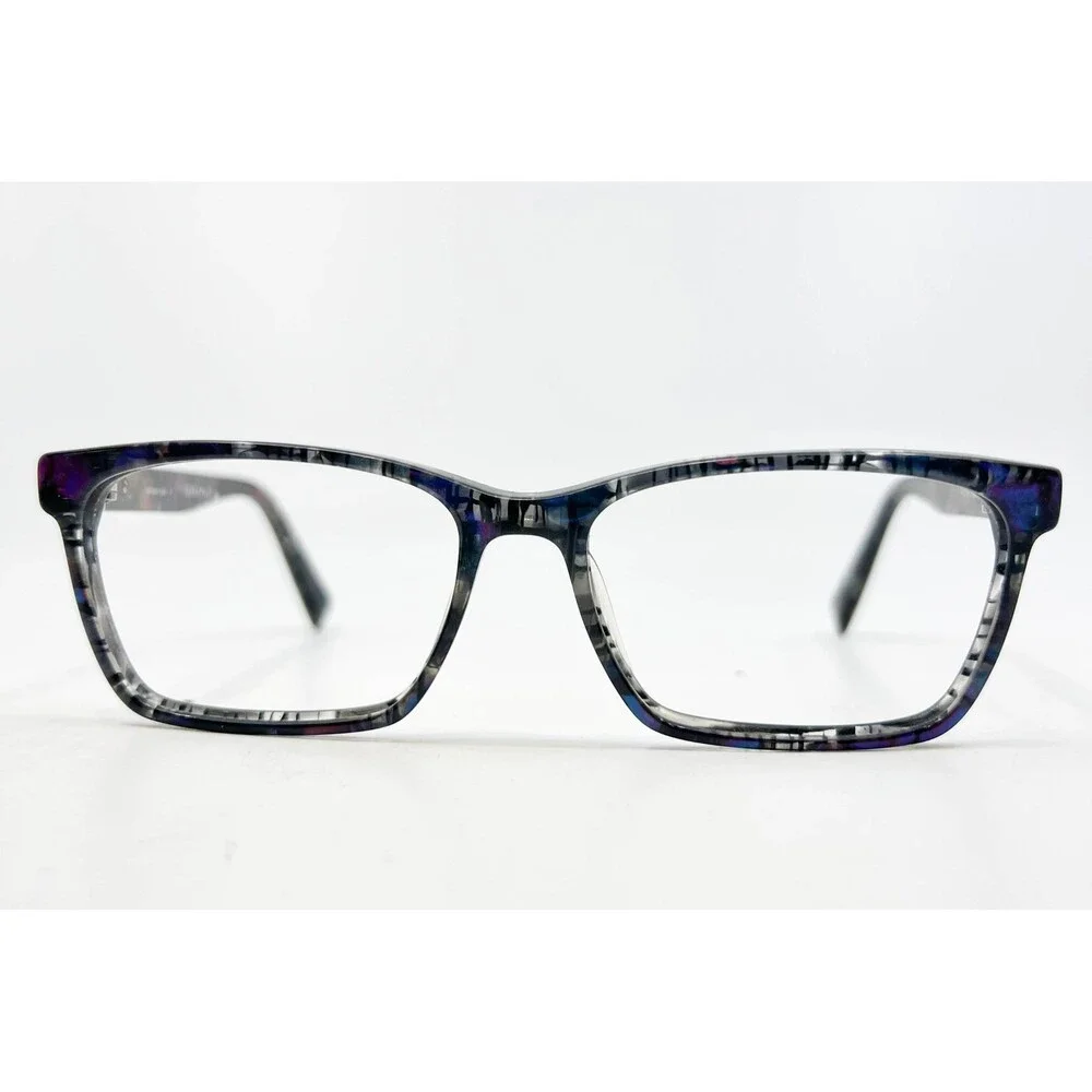 Seraphin Eyeglasses Womens Blue Purple Rectangular Handmade Japan 54-16-145